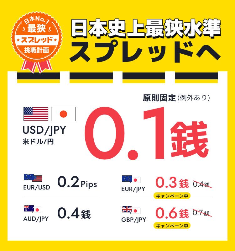 「日本 No.1 最狭スプレッド挑戦計画」