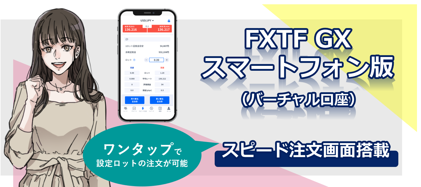 【バーチャル口座】『 FXTF GXスマートフォン版アプリ』スピード注文機能搭載のお知らせ（2022年7月8日）