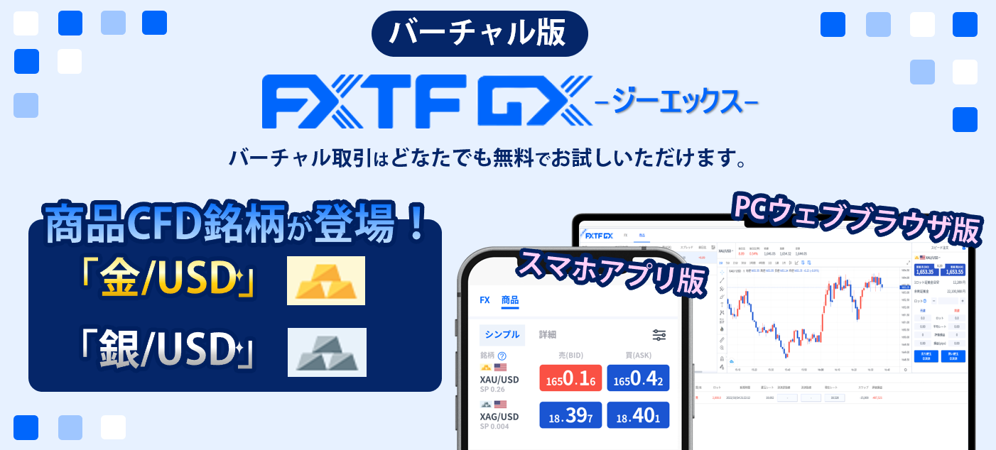 【バーチャル口座】『 FXTF GX』商品CFD銘柄追加のお知らせ（2022年10月24日）