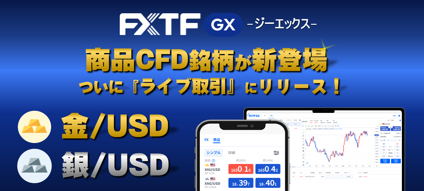 【ライブ口座】『 FXTF GX』に商品CFD銘柄追加のお知らせ（2022年12月3日）