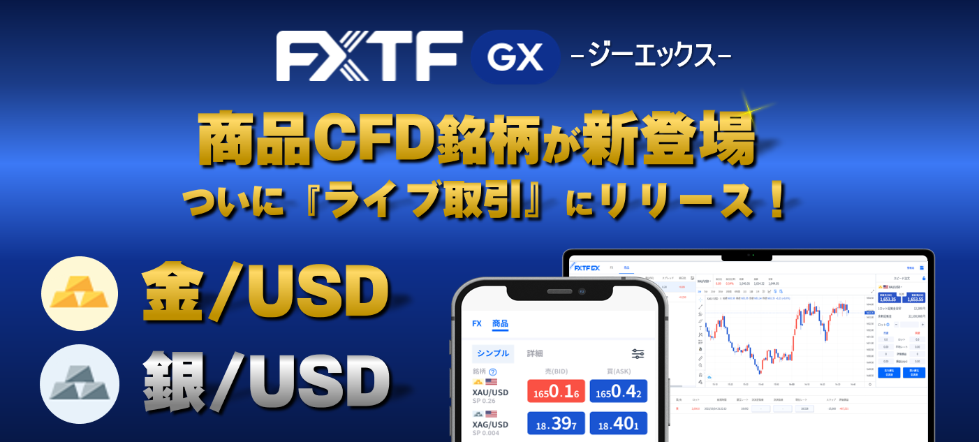 【ライブ口座】『 FXTF GX』に商品CFD銘柄追加のお知らせ(2022年12月3日)