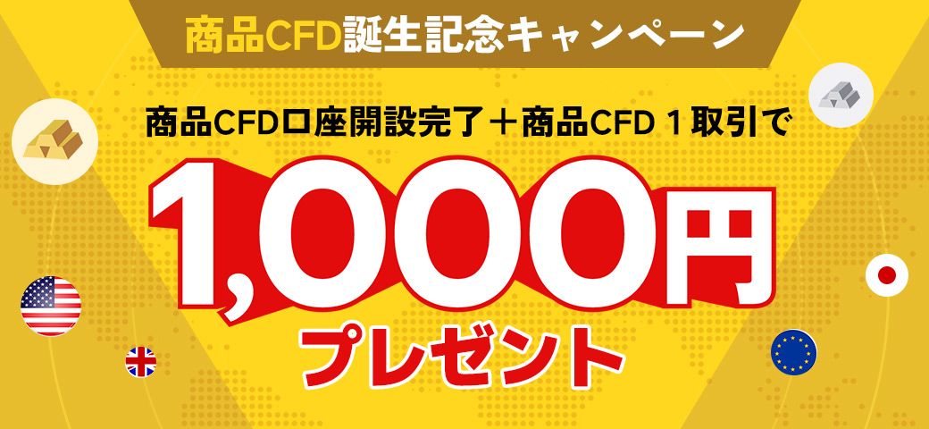 【金/ドル】商品CFD誕生記念キャンペーン【銀/ドル】(2023年6月)
