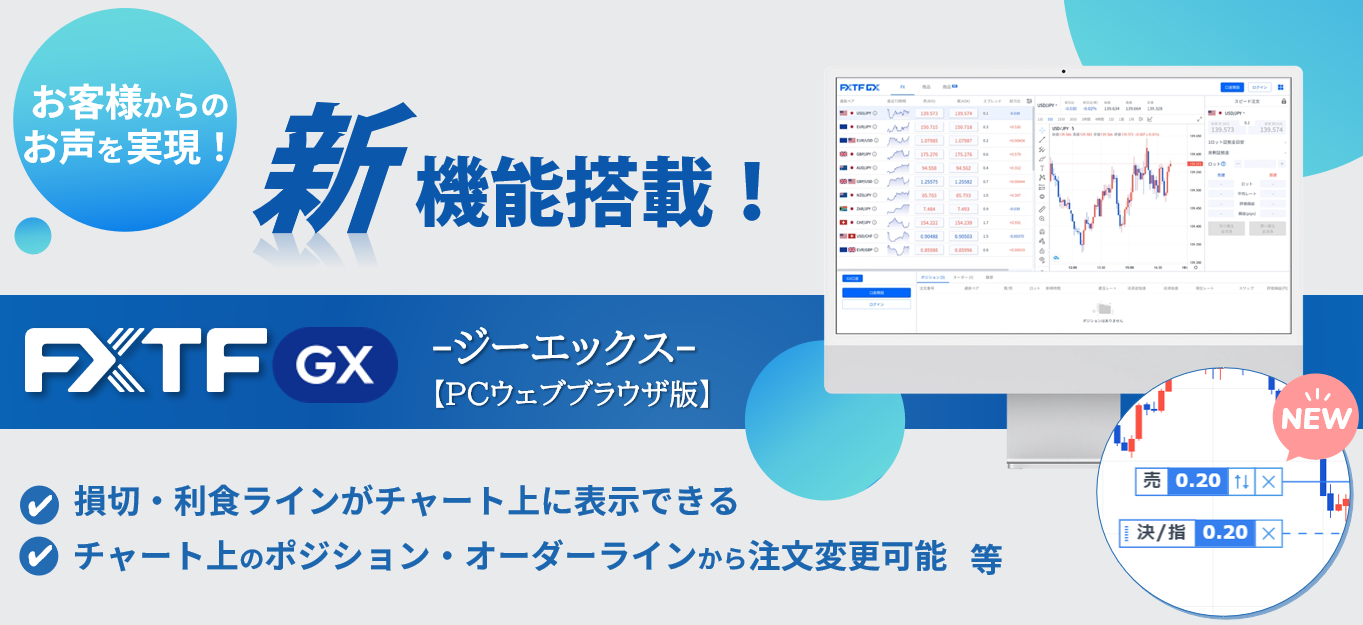 【FXTF GX】PCウェブブラウザ版に新機能が搭載されました！（2024年1月29日）